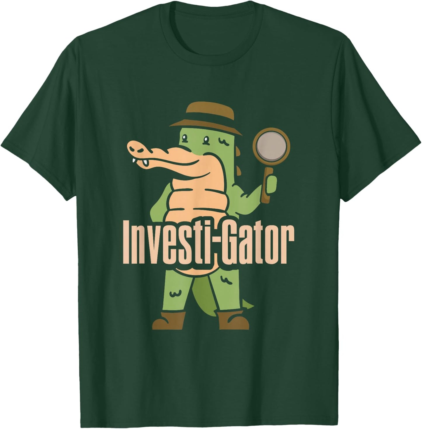 Investi-Gator, Alligator Spy Private Detective Investigator T-Shirt - T-Shirt | Forest