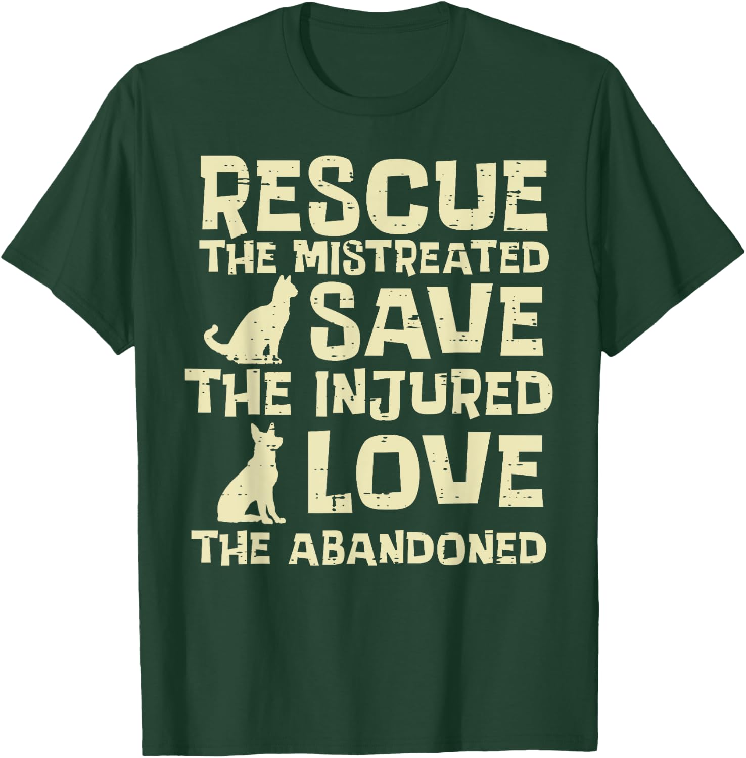 Rescue Mistreated Save Love Dog Cat Animal Pet Men Women Kid T-Shirt - T-Shirt | Forest