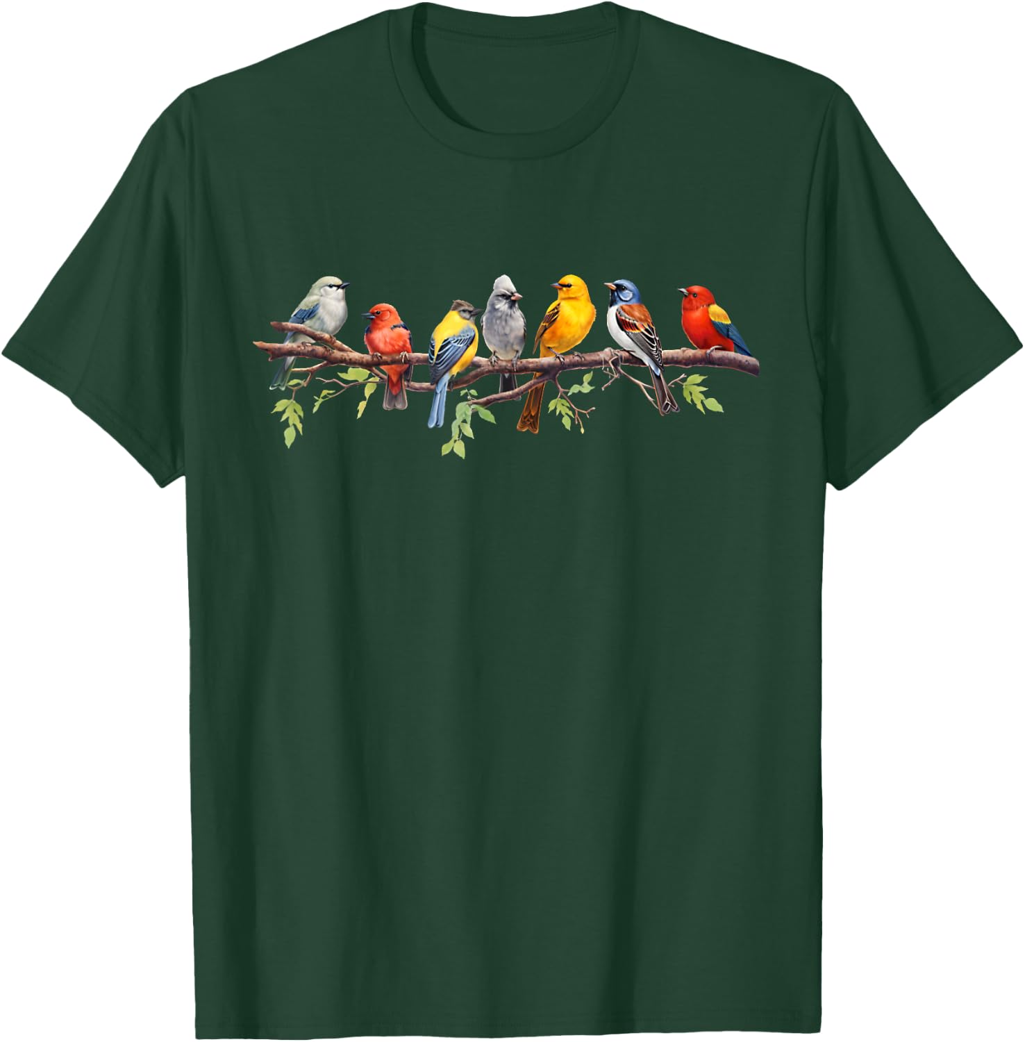 Backyard Birds Watching Watcher Birder Birding on a Branch T-Shirt - T-Shirt | Forest