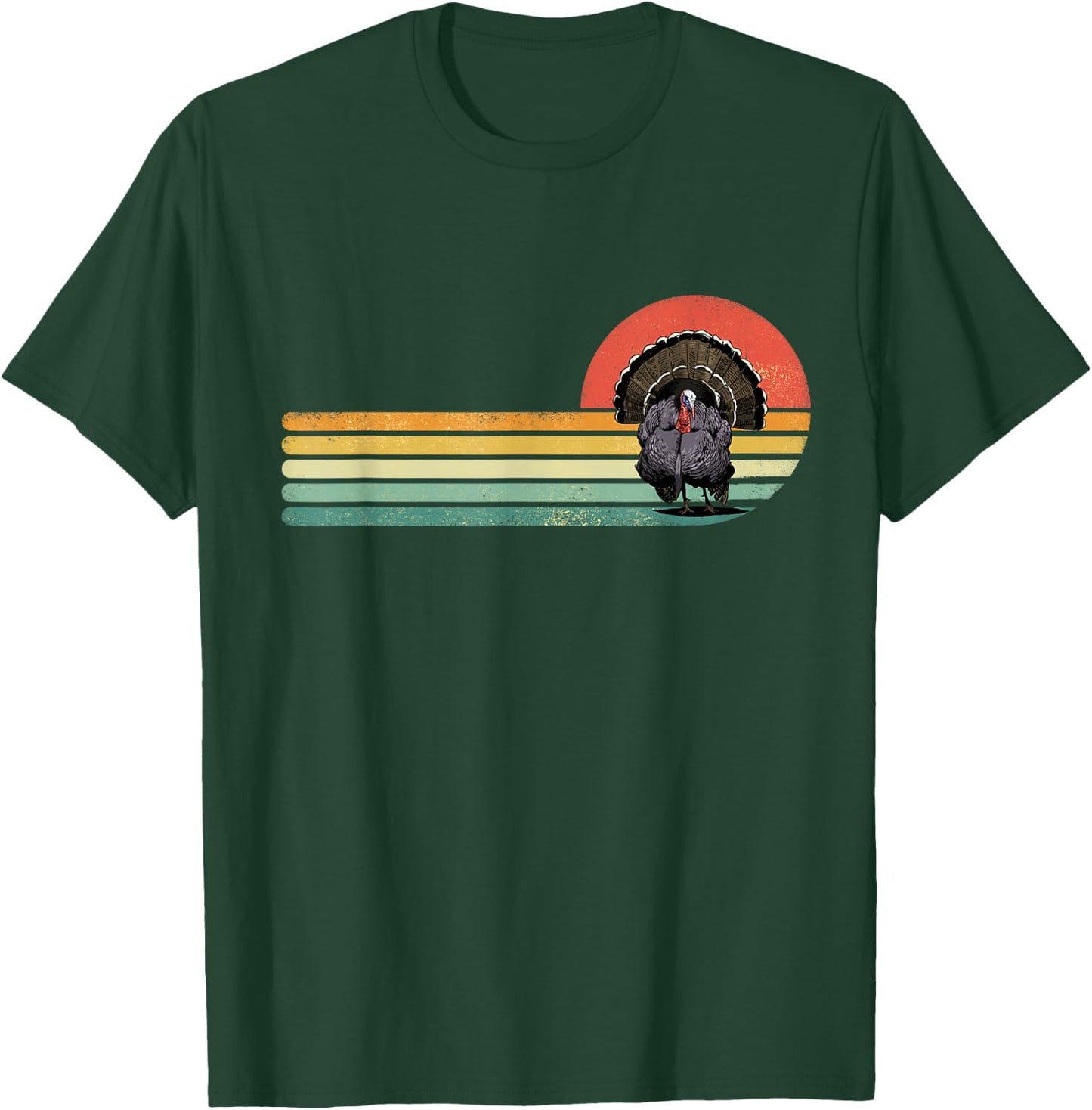 Retro Vintage Wild Turkey Bird Thanksgiving Turkey Hunting T-Shirt - T-Shirt | Forest