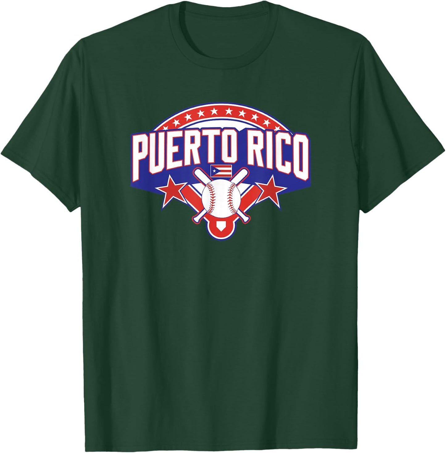 Puerto Rico Baseball Puerto Rican Flag T-Shirt - T-Shirt | Forest