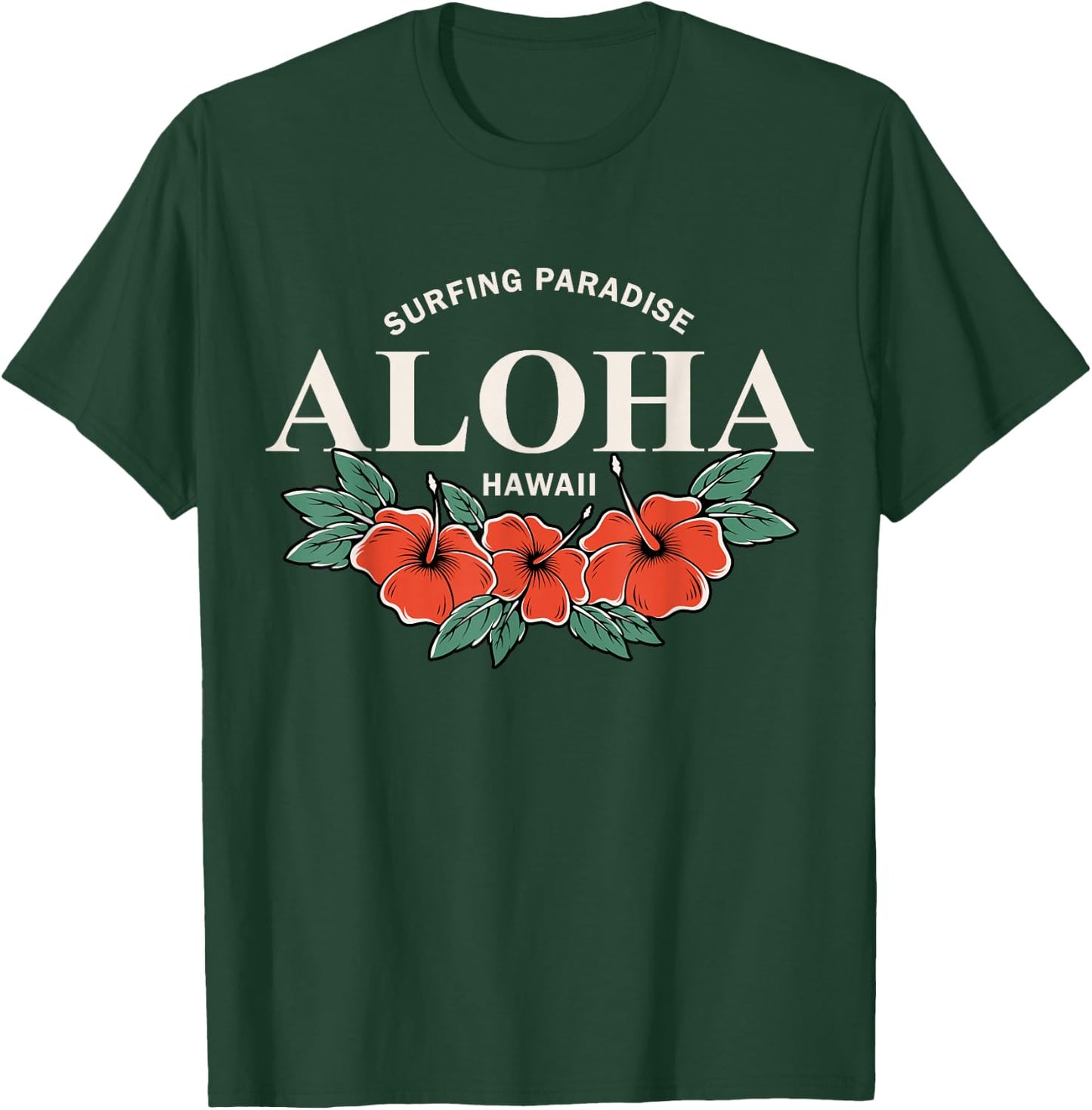 Surfing Paradise Aloha Hawaii T-Shirt - T-Shirt | Forest