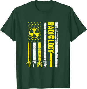 Radiology Flag Radiographer Xray Technician Rad Tech T-Shirt - T-Shirt | Forest