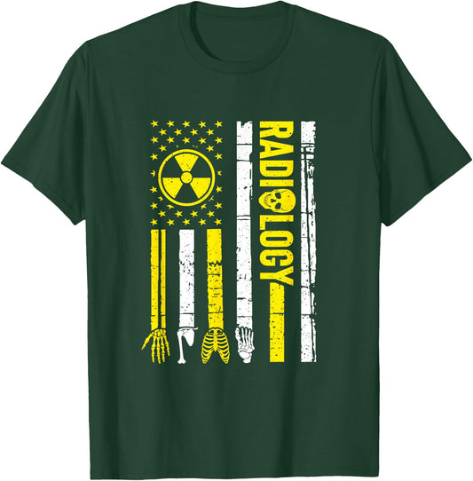 Radiology Flag Radiographer Xray Technician Rad Tech T-Shirt - T-Shirt | Forest