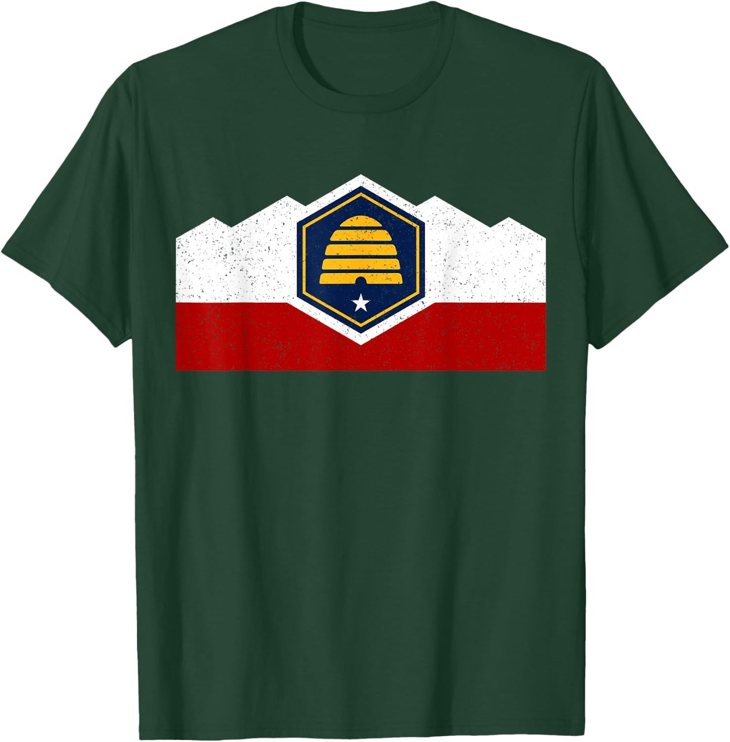 State Flag of Utah New 2024 Beehive Design T-Shirt - T-Shirt | Forest