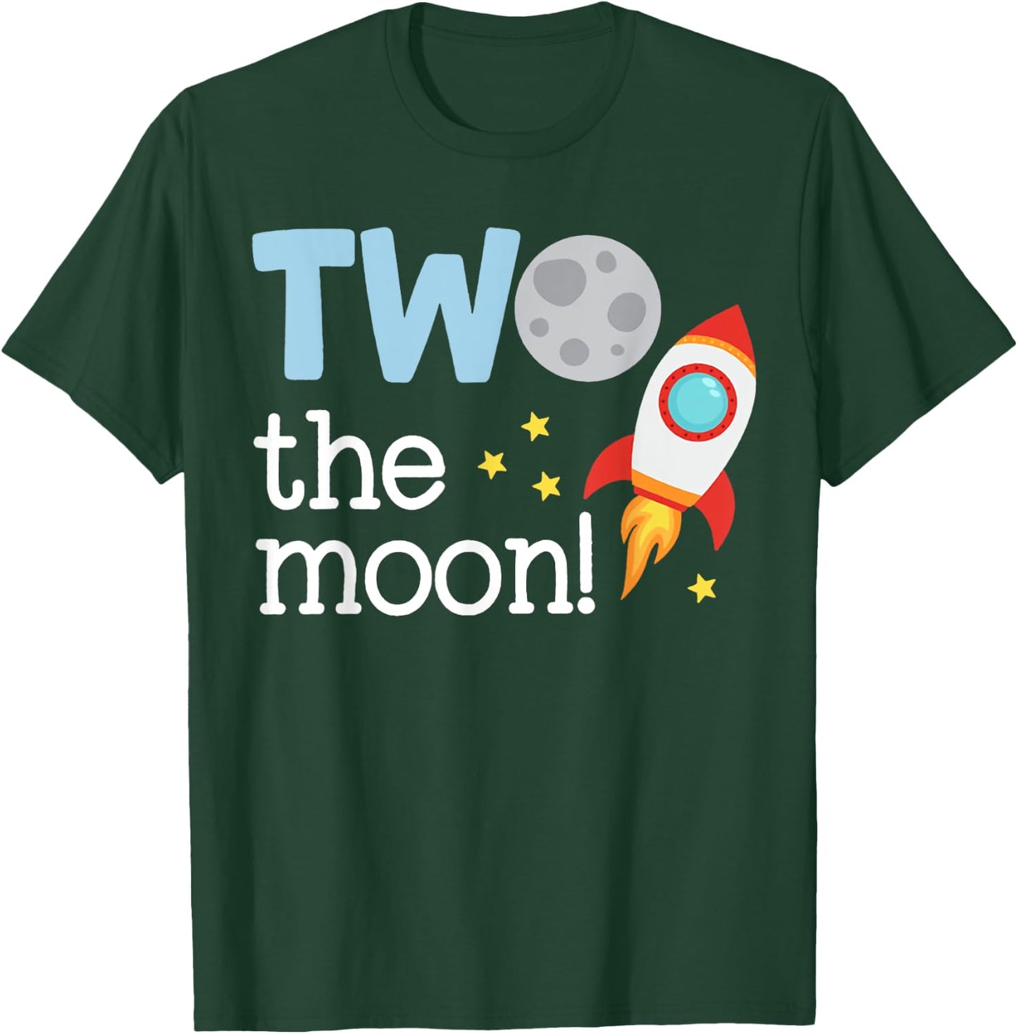Two The Moon Toddler 2nd Birthday Gift 2 Year Old Bday Party T-Shirt - T-Shirt | Forest