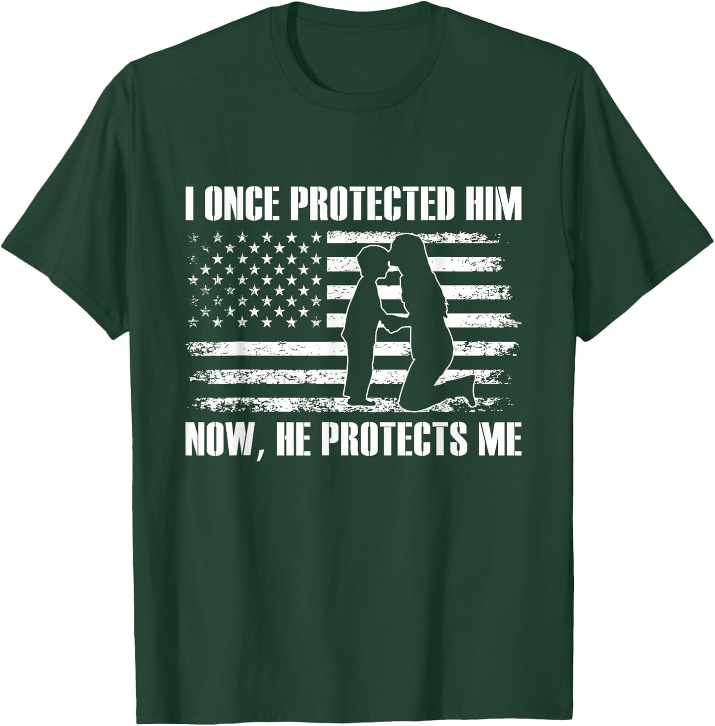 Women Mom I Once Protected Him, Now He Protects Me T-Shirt - T-Shirt | Forest