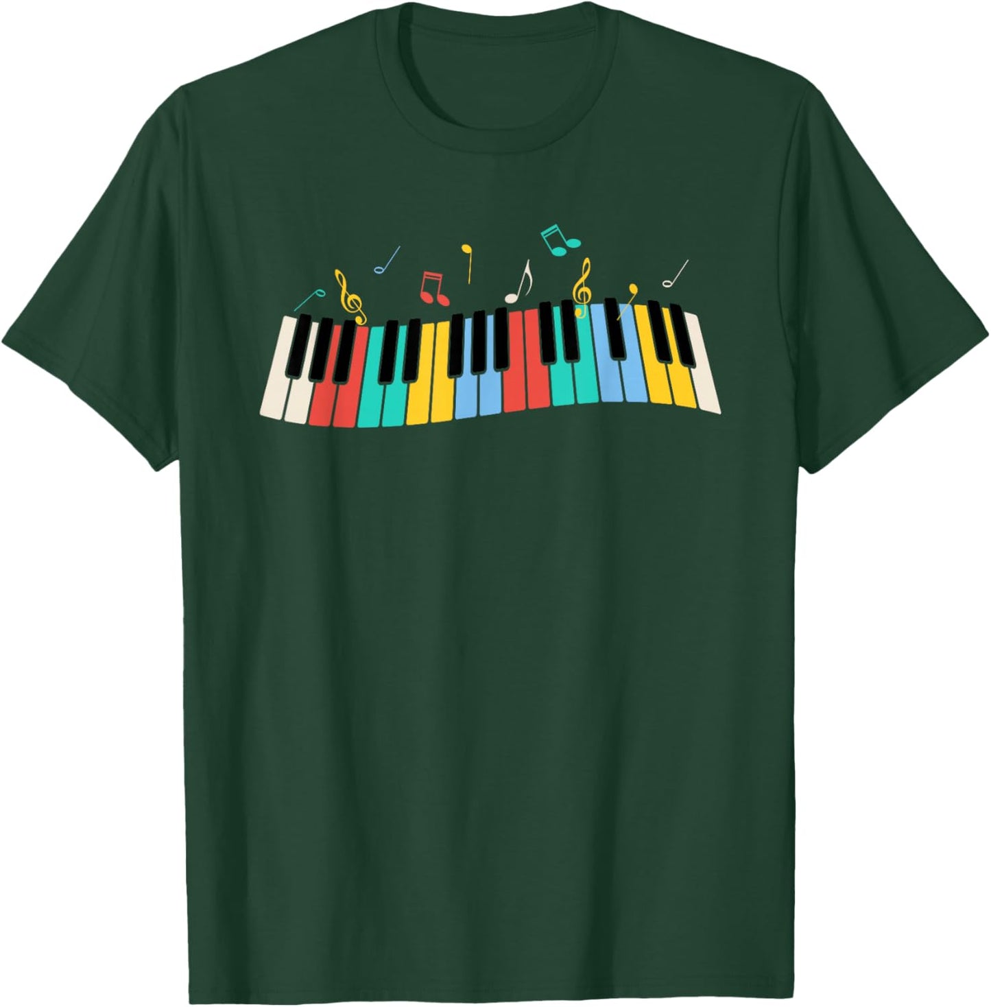 Musical Instrument Piano Gift Men Women Kids Cool Piano Keyboard Player Funny Pianist Keyboardist Outfit T-Shirt - T-Shirt | Forest