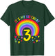 3 Years old 3 birthday outfit Boy girl Rainbow T-Shirt - T-Shirt | Forest