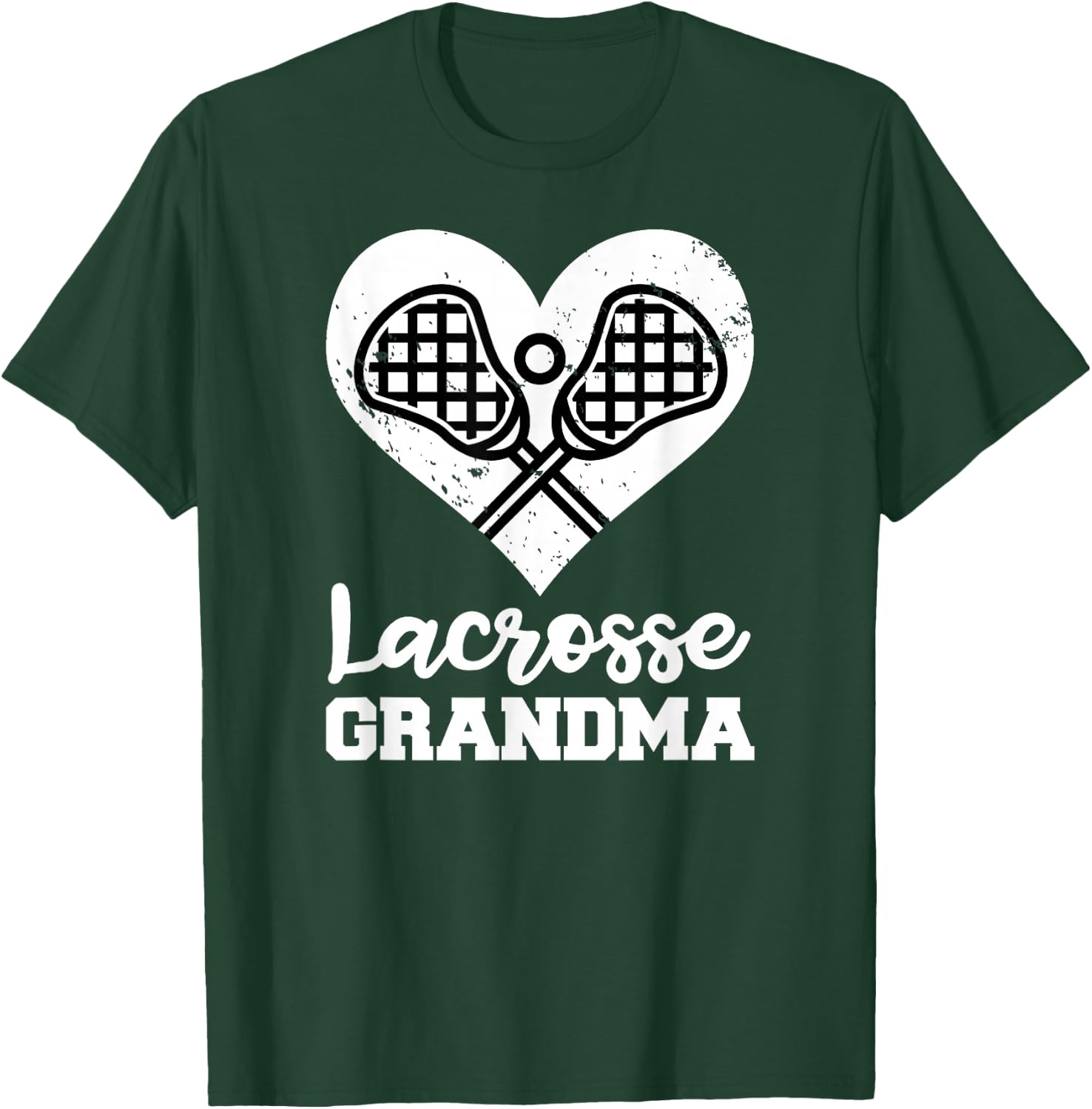 Lacrosse Grandma Heart Funny Lacrosse Player Grandma T-Shirt - T-Shirt | Forest