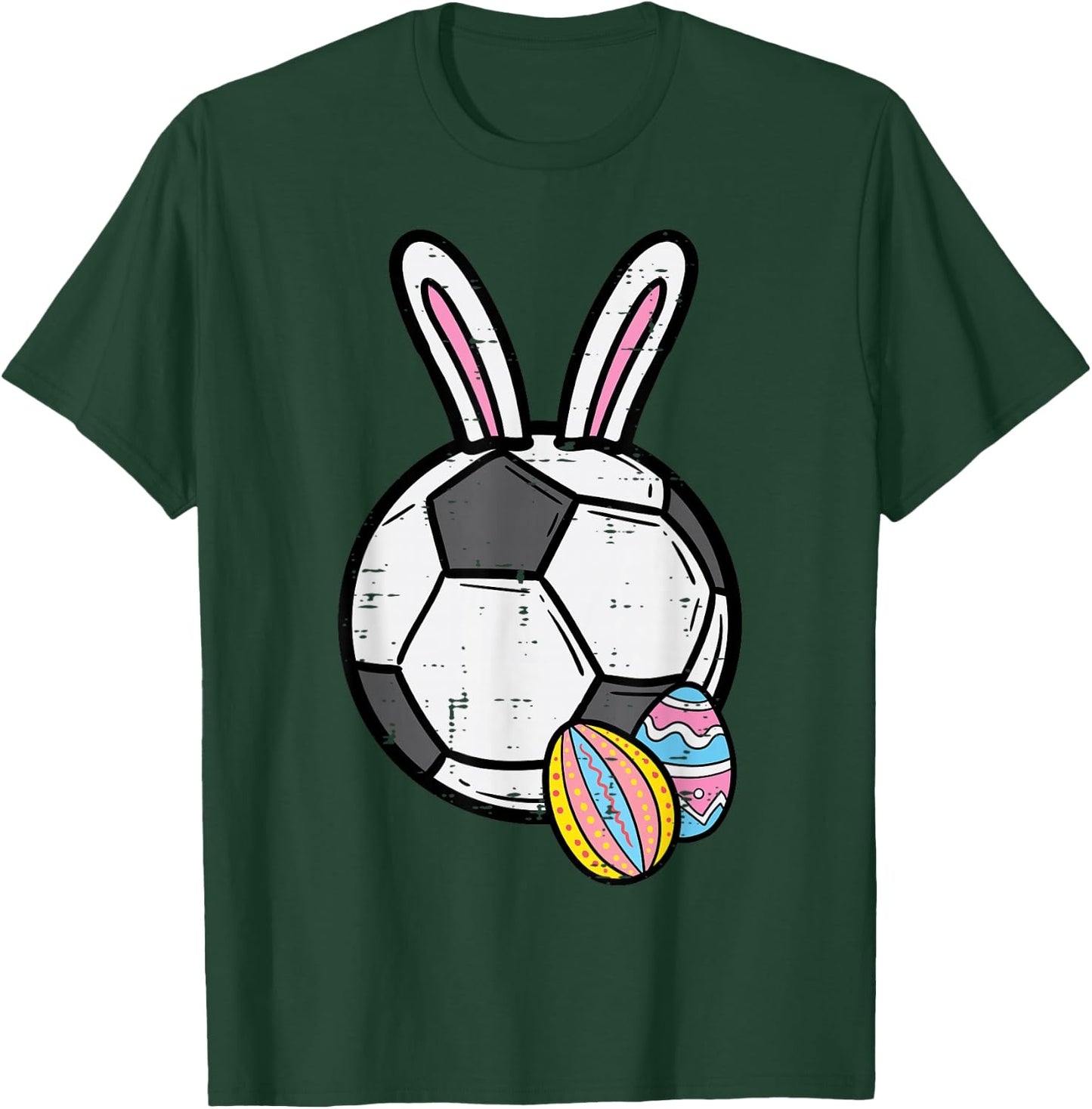 Easter Soocer Ball Bunny Football Sports Men Boys Kids Teens T-Shirt - T-Shirt | Forest