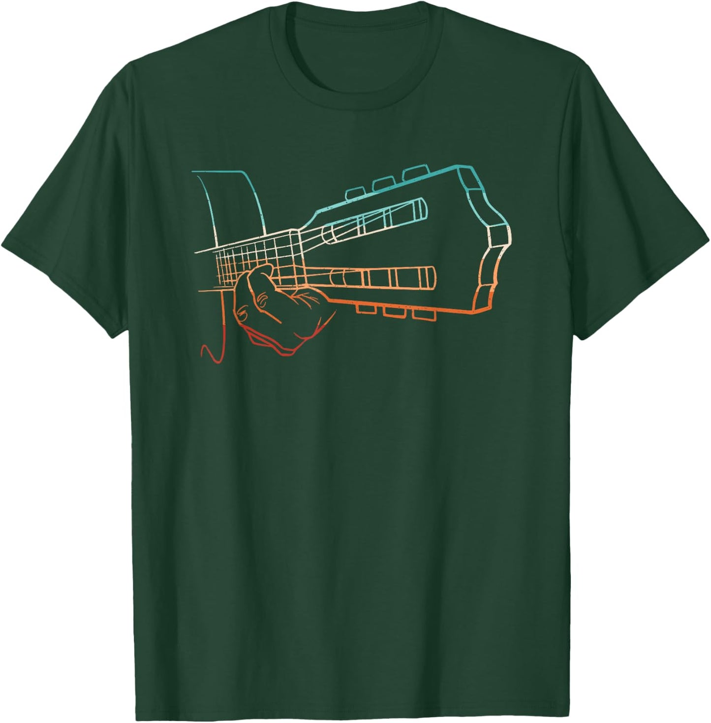 Retro Acoustic Guitar Guitar Lover T-Shirt - T-Shirt | Forest