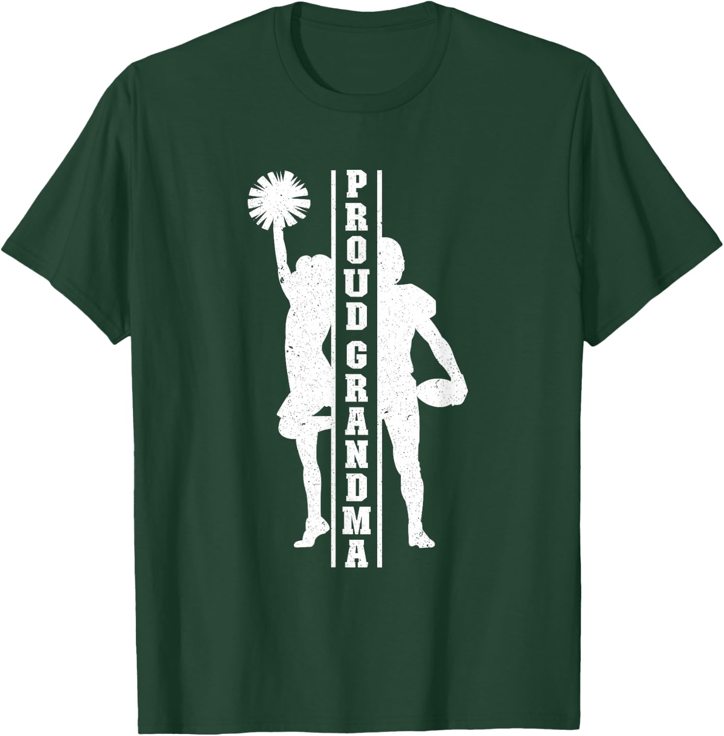 Proud Grandma Of A Football Player & Cheerleader Grandma T-Shirt - T-Shirt | Forest