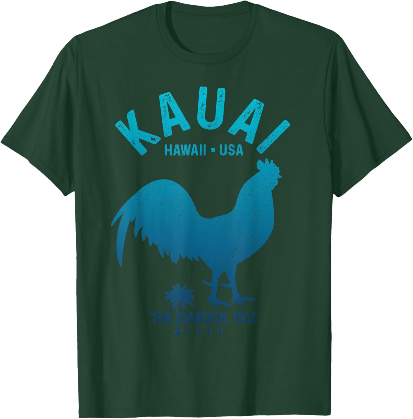Kauai 1959 The Garden Isle Chicken Hawaii Vintage Hawaiian T-Shirt - T-Shirt | Forest