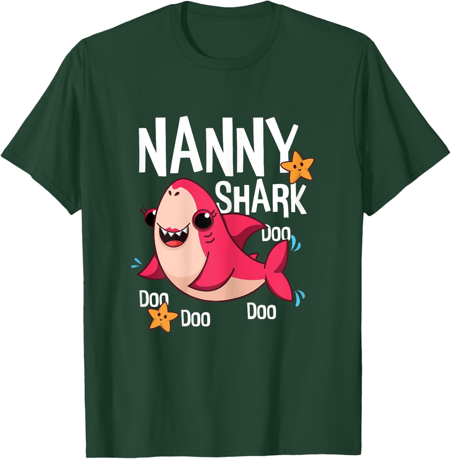 Cute Kawaii Shark Nanny Mom Mama Mommy Mother's Day T-Shirt - T-Shirt | Forest