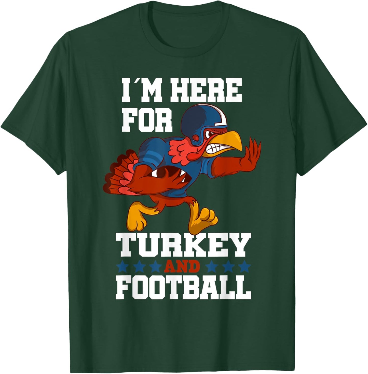 Thanksgiving Turkey and Football T-Shirt - T-Shirt | Forest