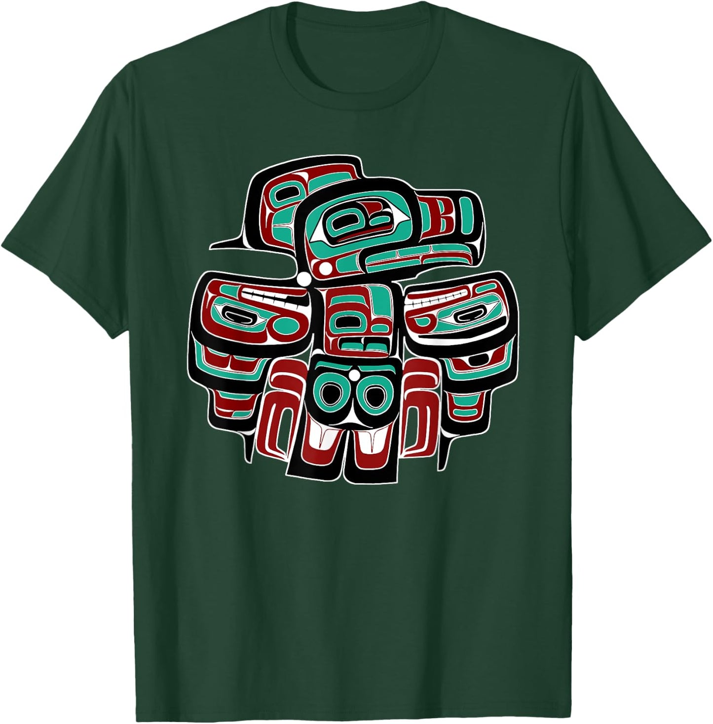 Alaska Native American Art Tlingit Haida Eagle Tribal Clan 2 T-Shirt - T-Shirt | Forest