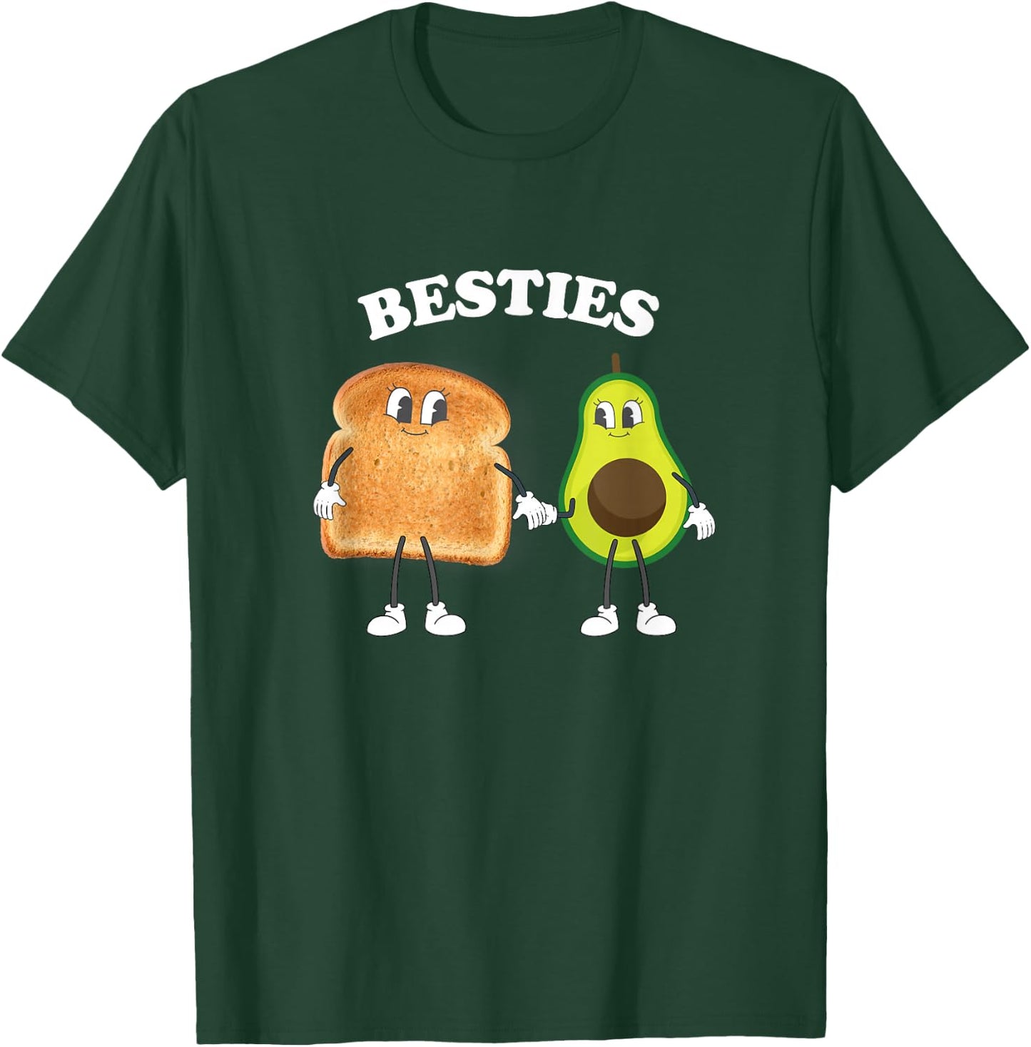 Avocado On Toast Cartoon Best Friends Bestie Besties Vegan T-Shirt - T-Shirt | Forest
