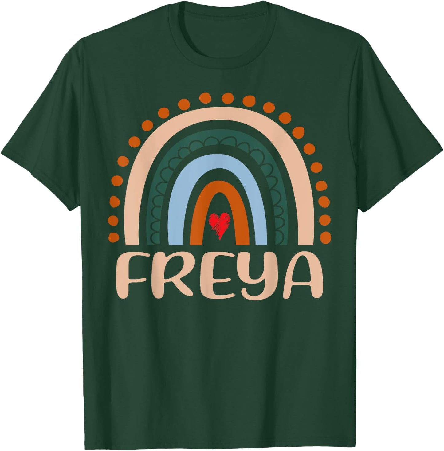 Freya Name Personalized Funny Women Rainbow Freya T-Shirt - T-Shirt | Forest