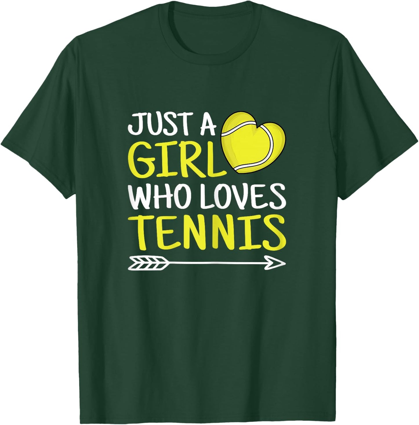 Just A Girl Who Loves Tennis Cute Tennis Lover Girls Kids T-Shirt - T-Shirt | Forest