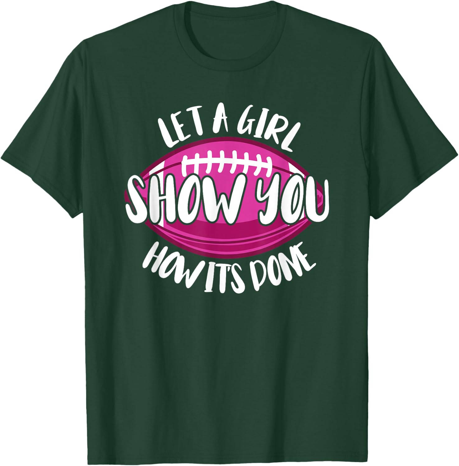 Funny Flag Football Girl T-Shirt - T-Shirt | Forest
