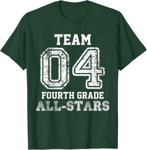 School Team 4th Grade All-Stars Sports Jersey T-Shirt - T-Shirt | Forest