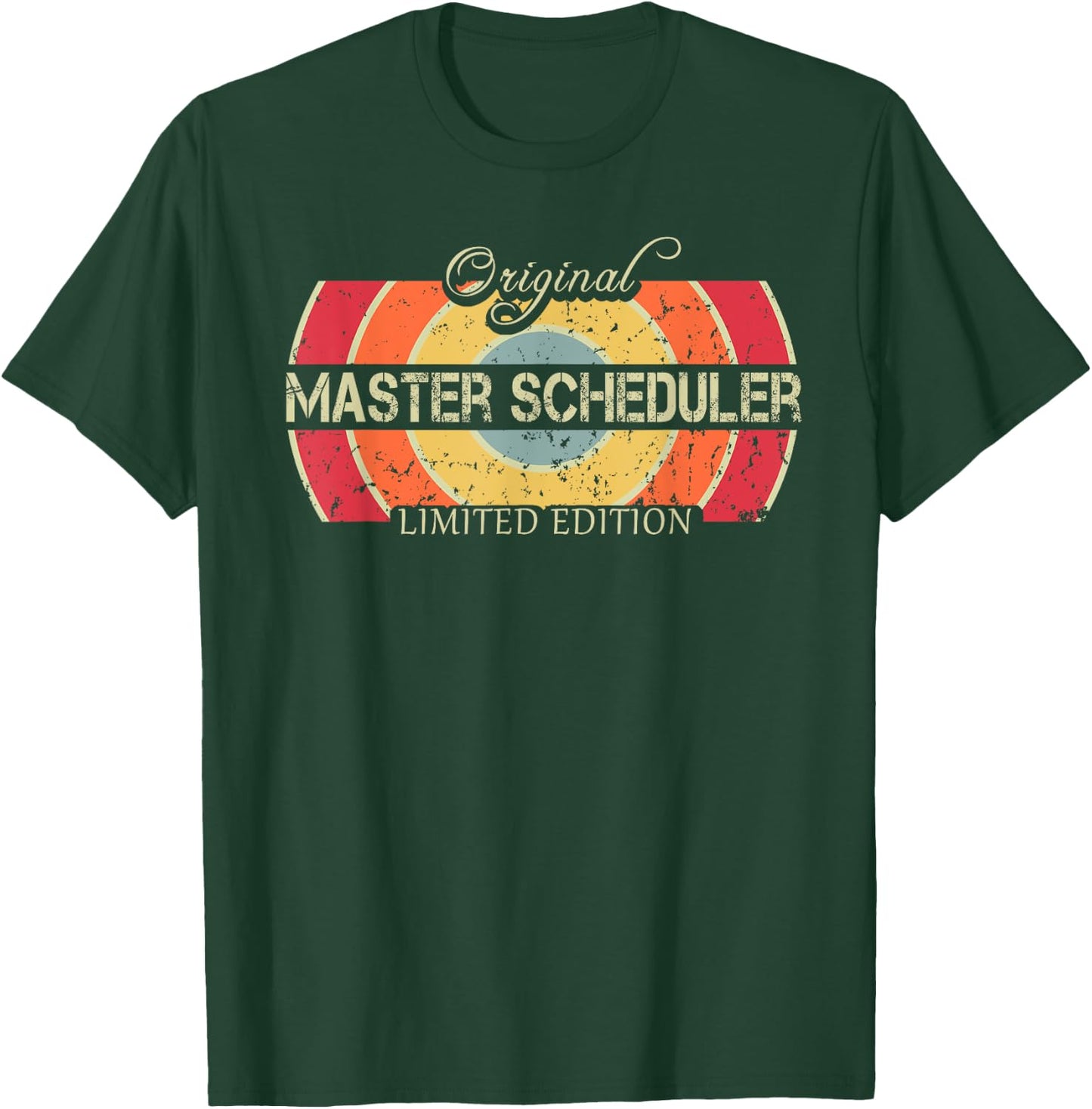 Funny Job Title Worker Retro Vintage Master Scheduler T-Shirt - T-Shirt | Forest