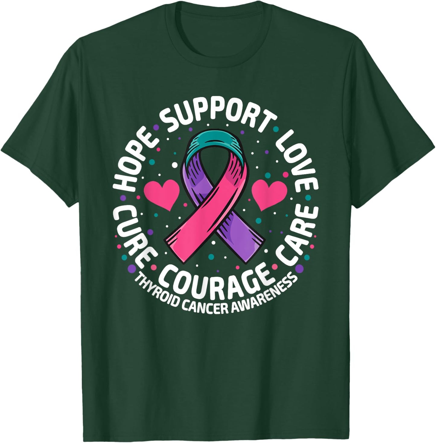 Thyroid Cancer Support Family Thyroid Cancer Awareness T-Shirt - T-Shirt | Forest