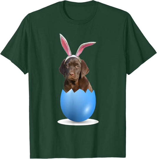Chocolate Lab Retriever Dog Easter Bunny Egg Hunting Sunday Women T-Shirt - T-Shirt | Forest