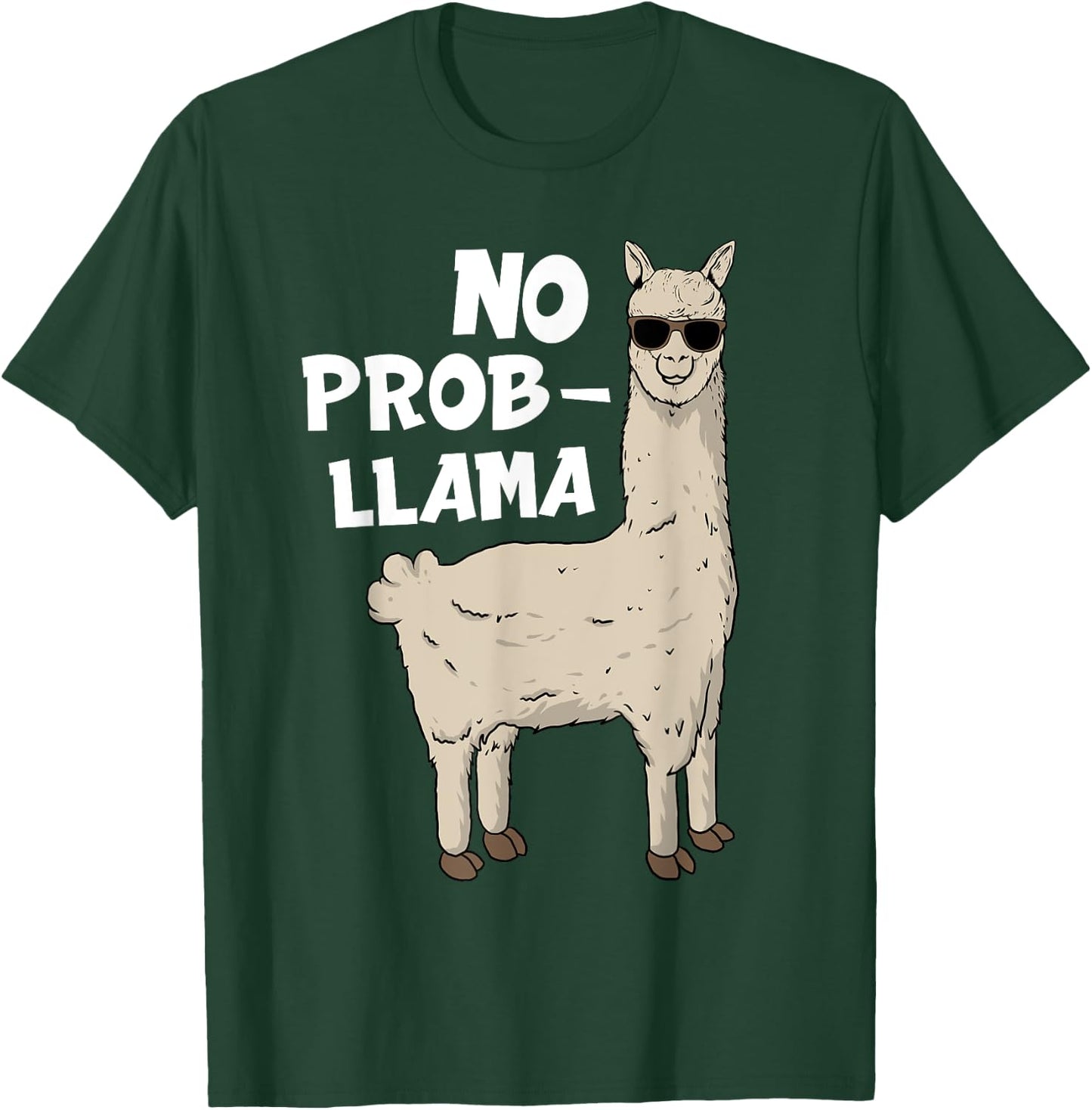 Funny Llama Design Women Kids Llama Alpaca Animal T-Shirt - T-Shirt | Forest