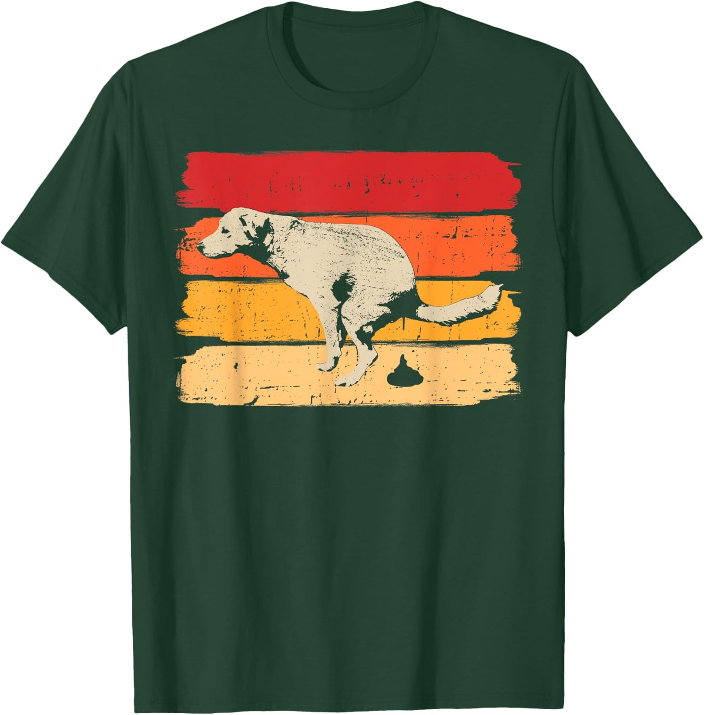 Retro Dog Pooping Pet Walking for Canine Owner Women T-Shirt - T-Shirt | Forest