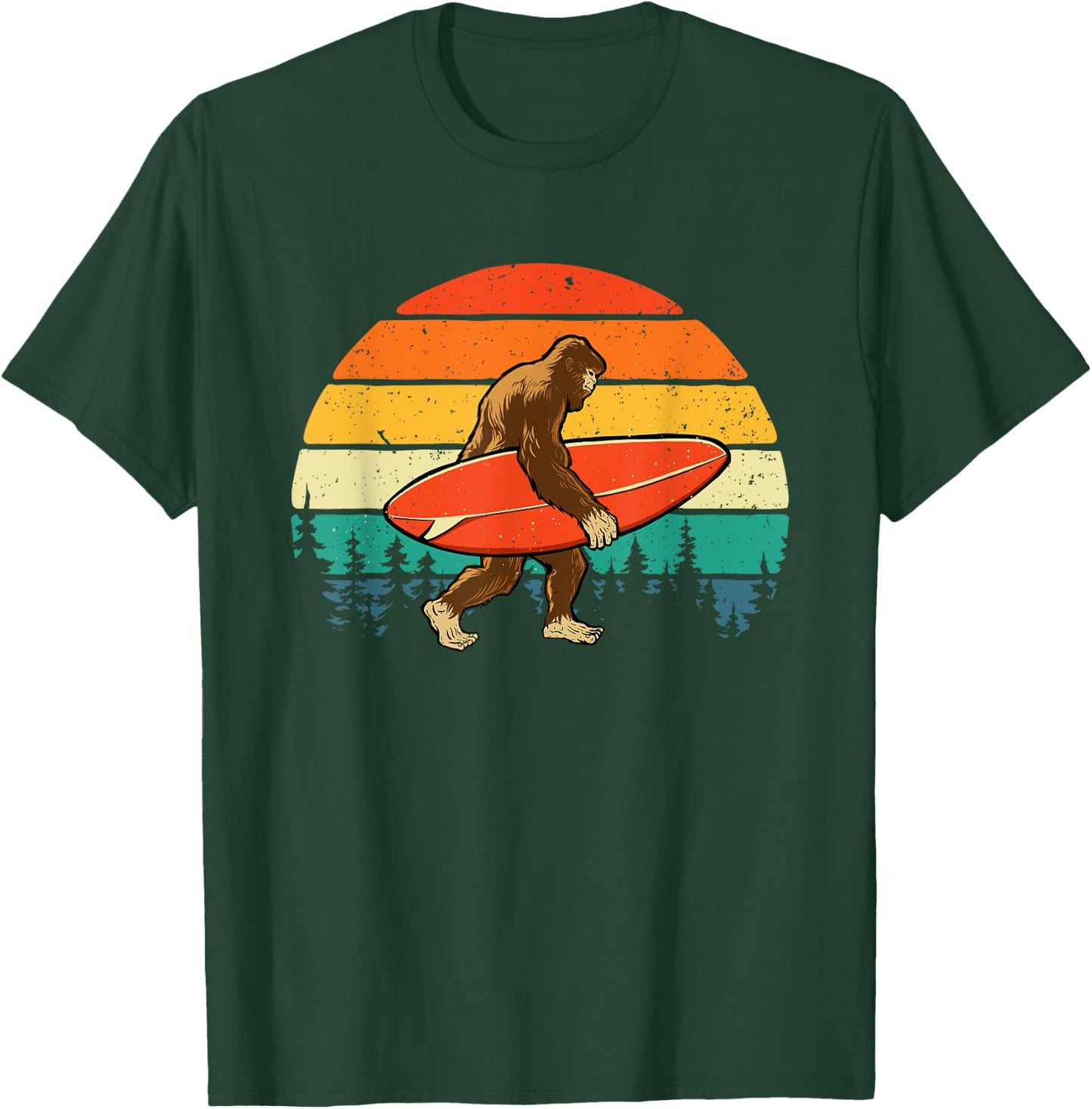 Bigfoot Surfer - Retro Surfingboard Surfing Beach Surfboard T-Shirt - T-Shirt | Forest