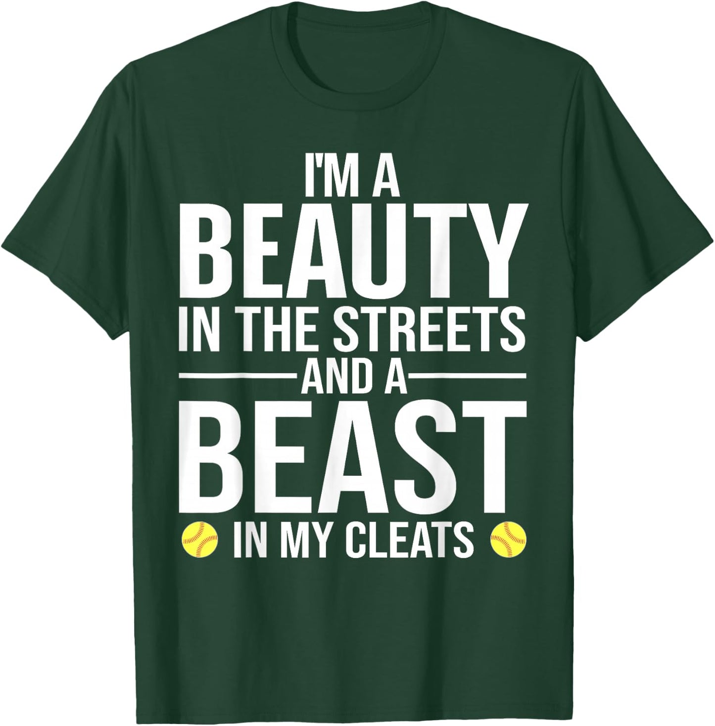 Funny Softball Design Girls Softball Team Player T-Shirt - T-Shirt | Forest