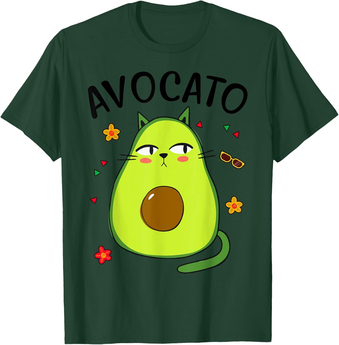 Avocato Avocado Cat Shirt Cinco Mayo Funny Mexican Men Women T-Shirt - T-Shirt | Forest