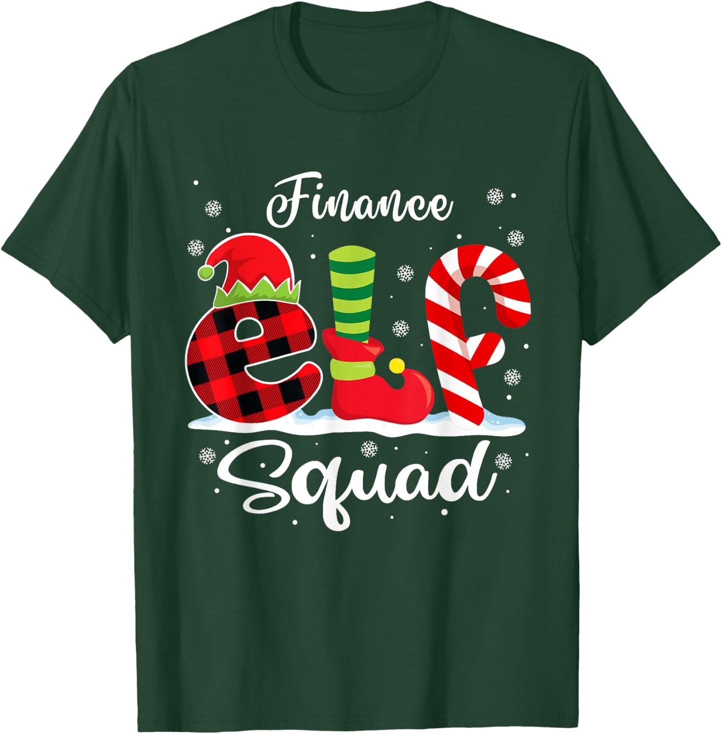 Finance Elf Squad Christmas Finance Analyst Matching T-Shirt - T-Shirt | Forest
