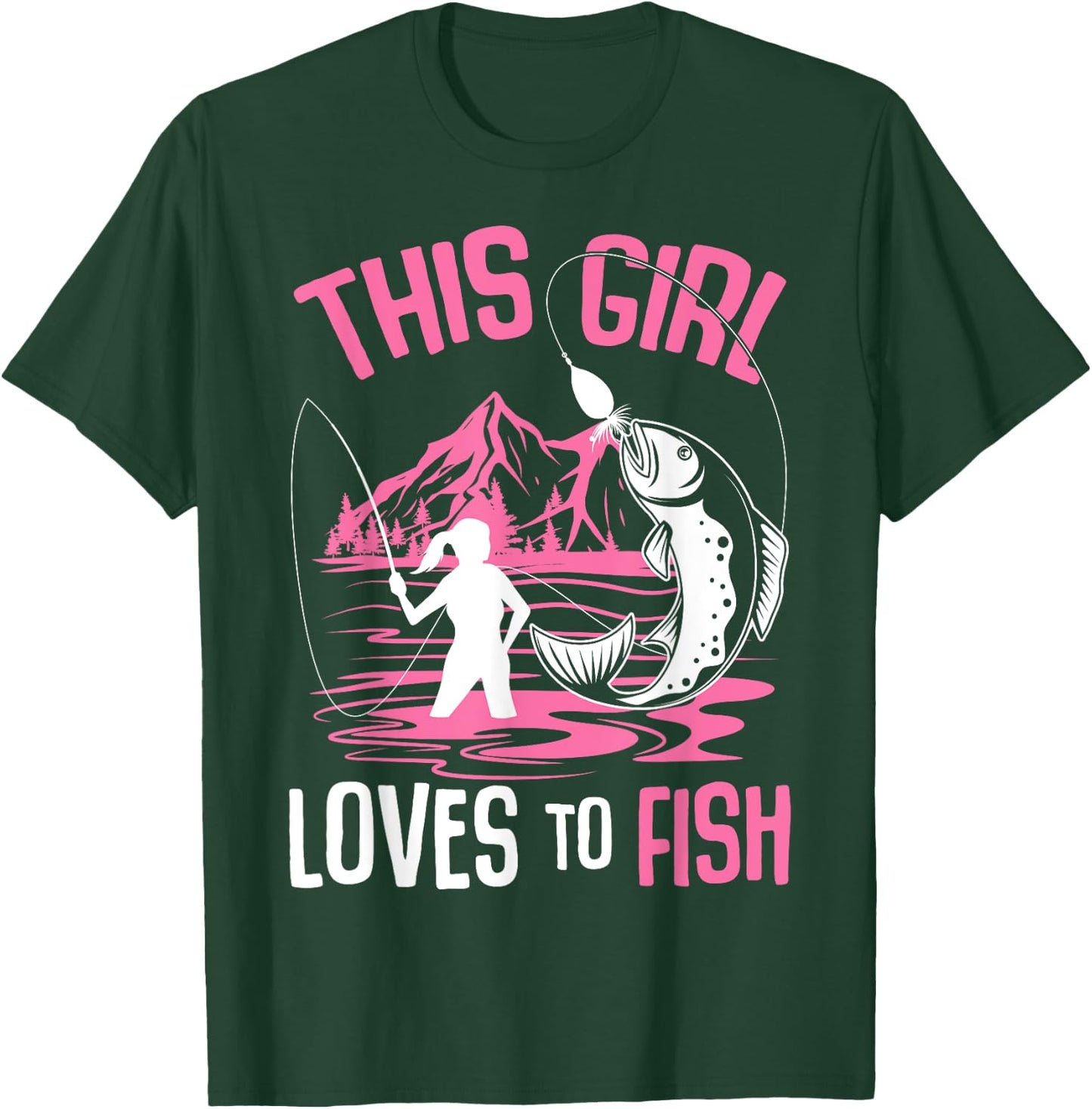 This Girl Loves To Fish Fishing Girls T-Shirt - T-Shirt | Forest