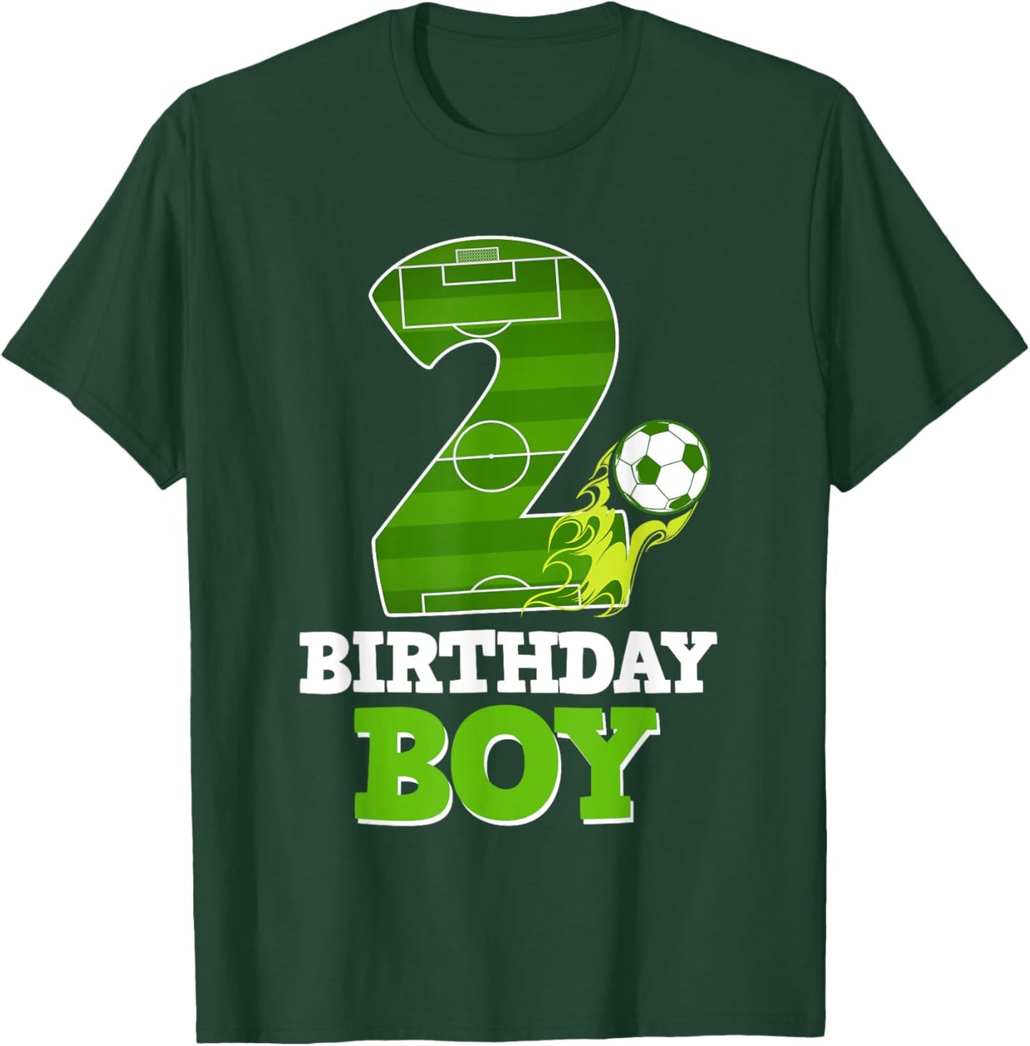 Happy 2nd Birthday Boy Soccer Lover 2 Yrs Old B-day T-Shirt - T-Shirt | Forest