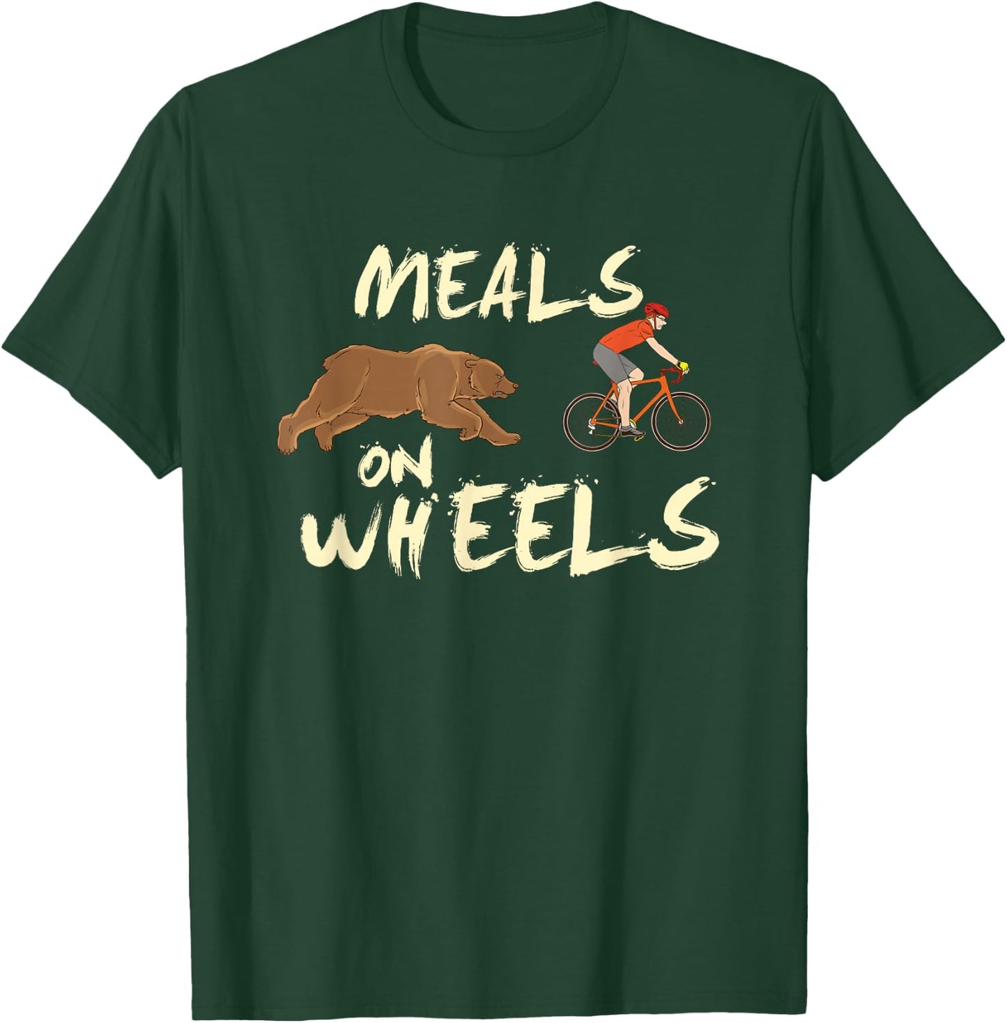 Meals on bicycle wheels and natural mountain design T-Shirt - T-Shirt | Forest