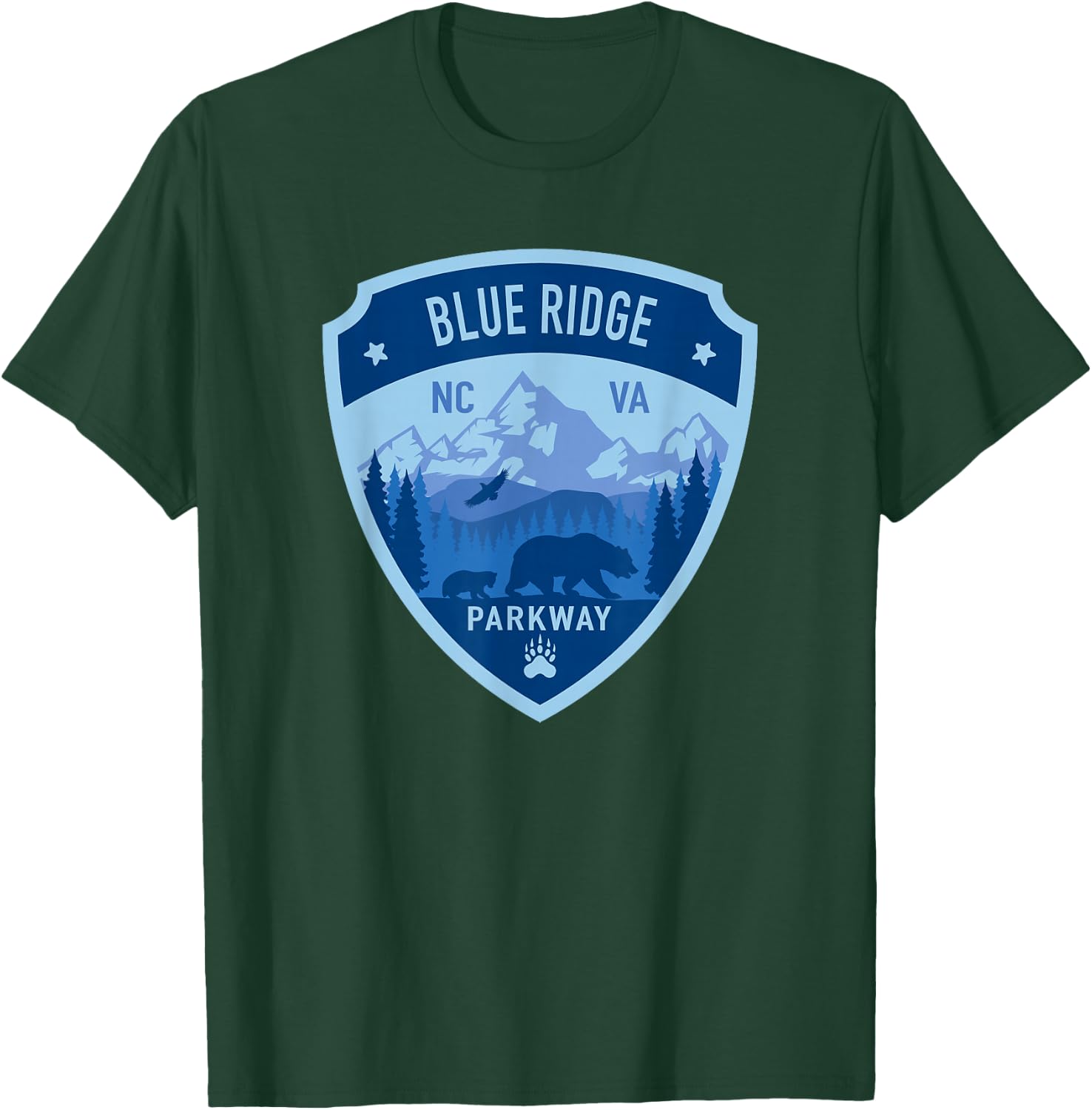 Blue Ridge Parkway NC and VA Design T-Shirt - T-Shirt | Forest