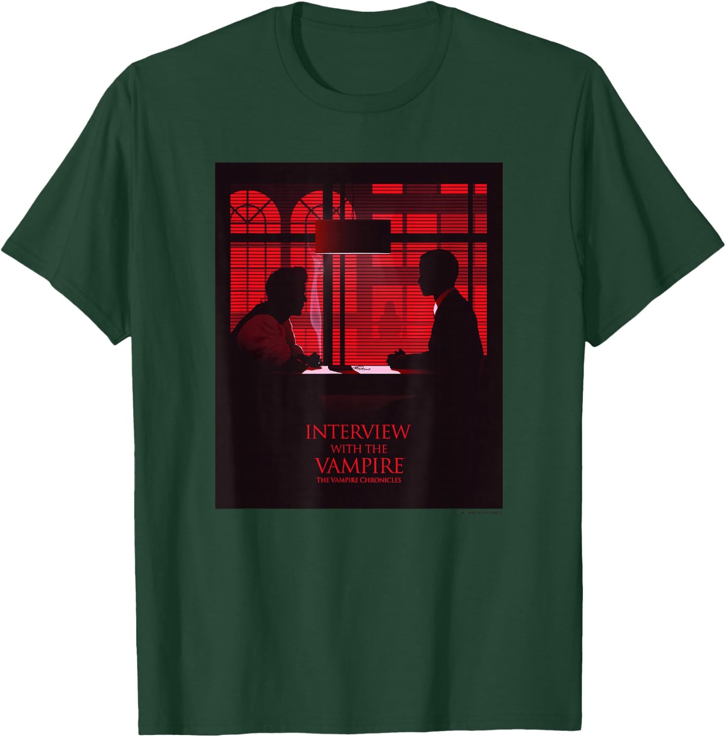 WB100 Interview with The Vampire Panel Silhouette Poster T-Shirt - T-Shirt | Forest