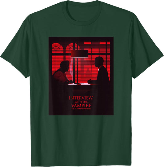 WB100 Interview with The Vampire Panel Silhouette Poster T-Shirt - T-Shirt | Forest