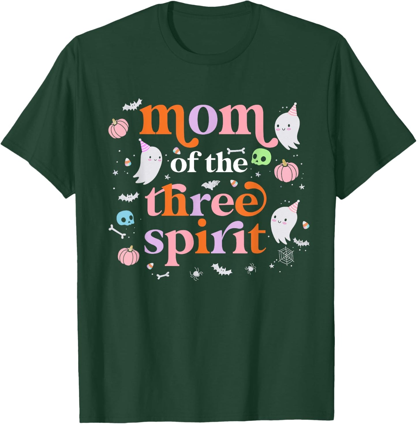 Mom of The Three Spirit Halloween 3rd Birthday Boy Ghost T-Shirt - T-Shirt | Forest