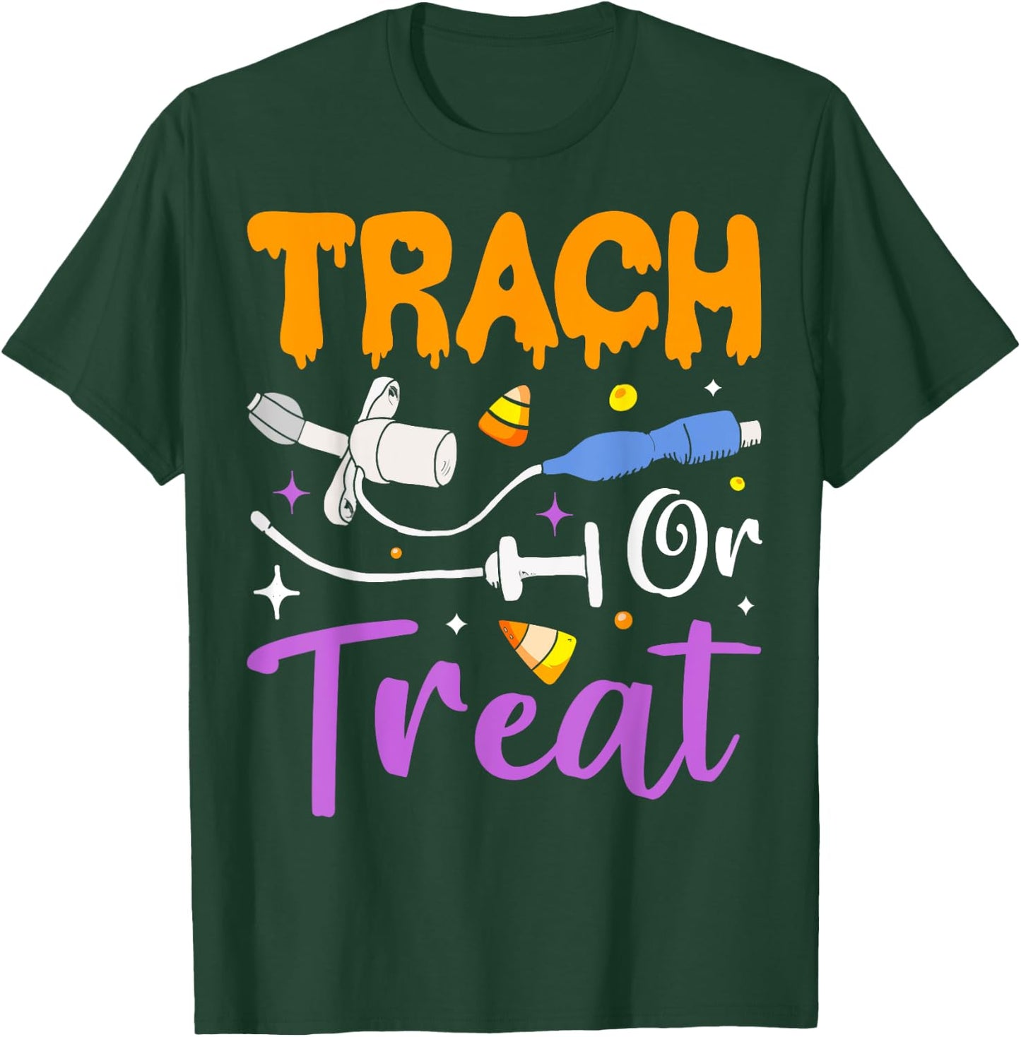 Halloween Lung Doctor Trach or Treat Respiratory Therapist T-Shirt - T-Shirt | Forest