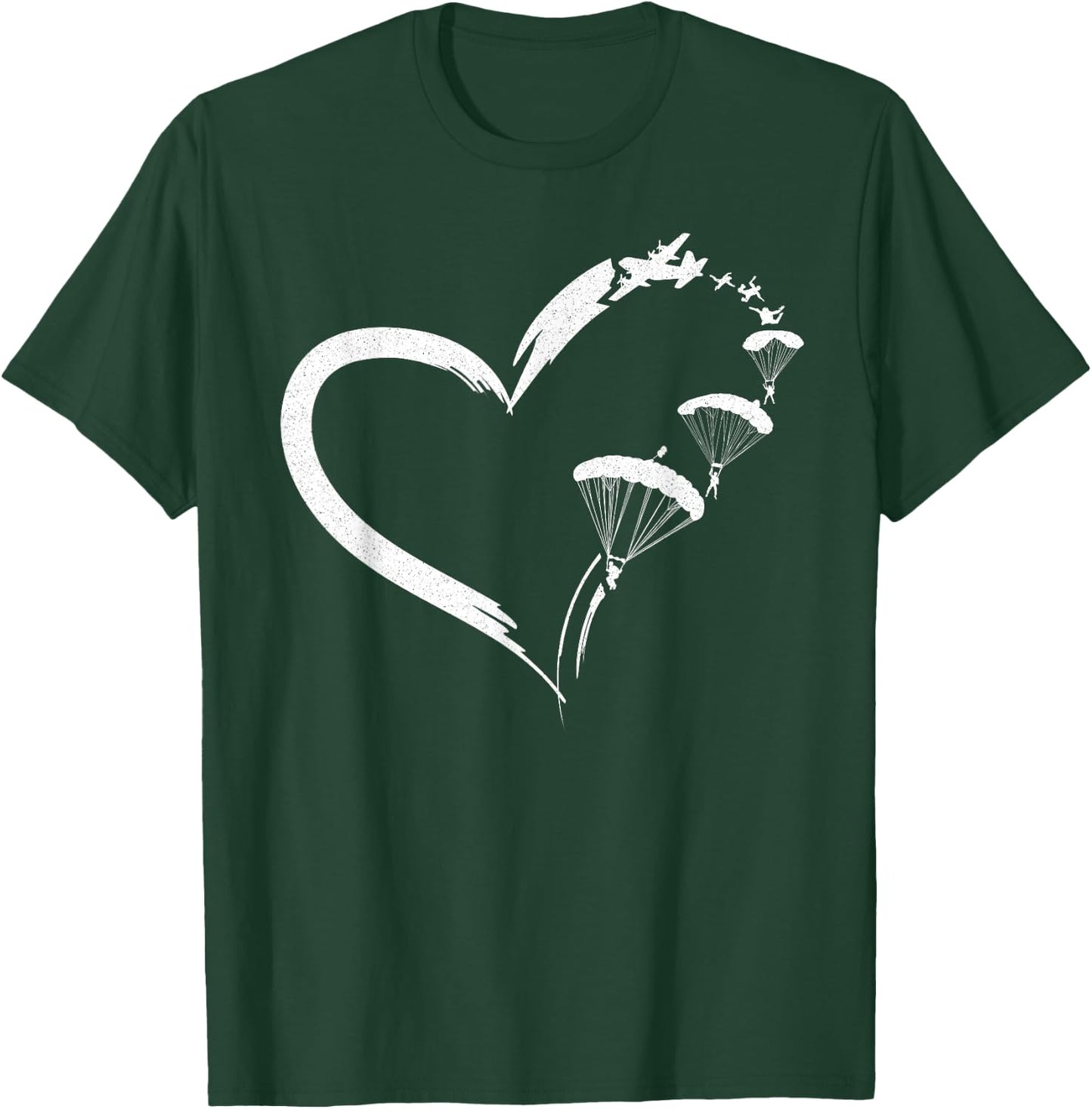 Parachute Parachute Paraglide Heart T-Shirt - T-Shirt | Forest