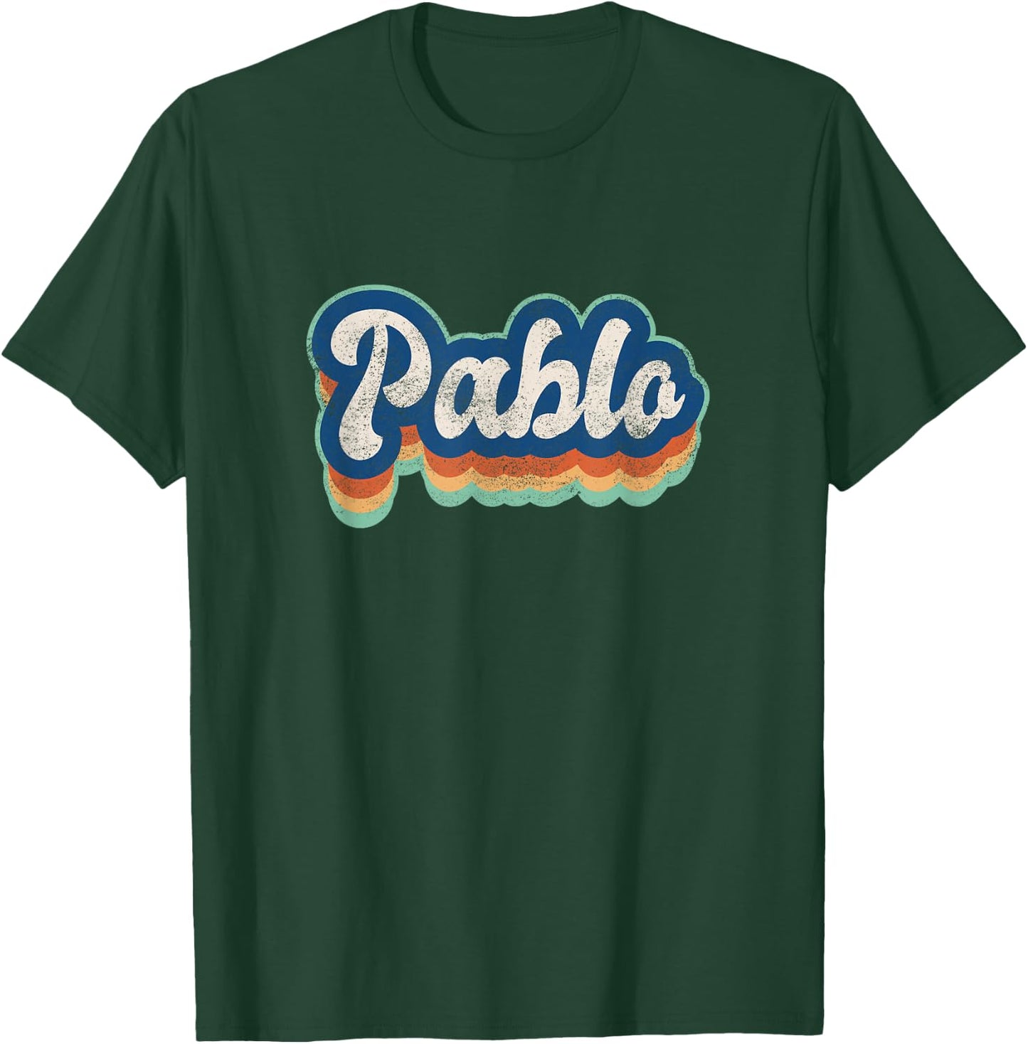 Pablo First Name Boy Vintage Style 70s 80s Personalized T-Shirt - T-Shirt | Forest