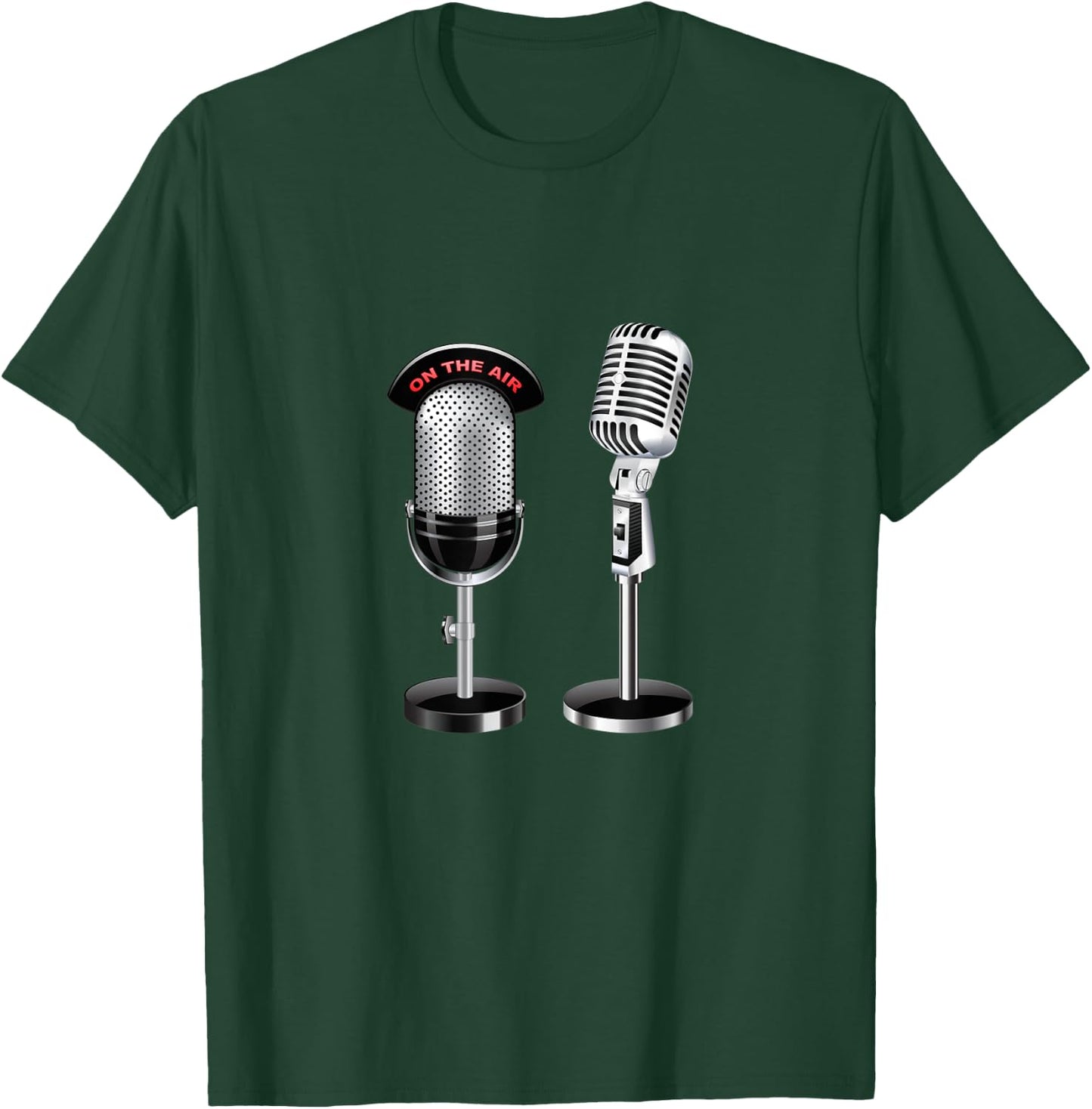 Retro Vintage Music Singer Old School Microphone T-Shirt - T-Shirt | Forest