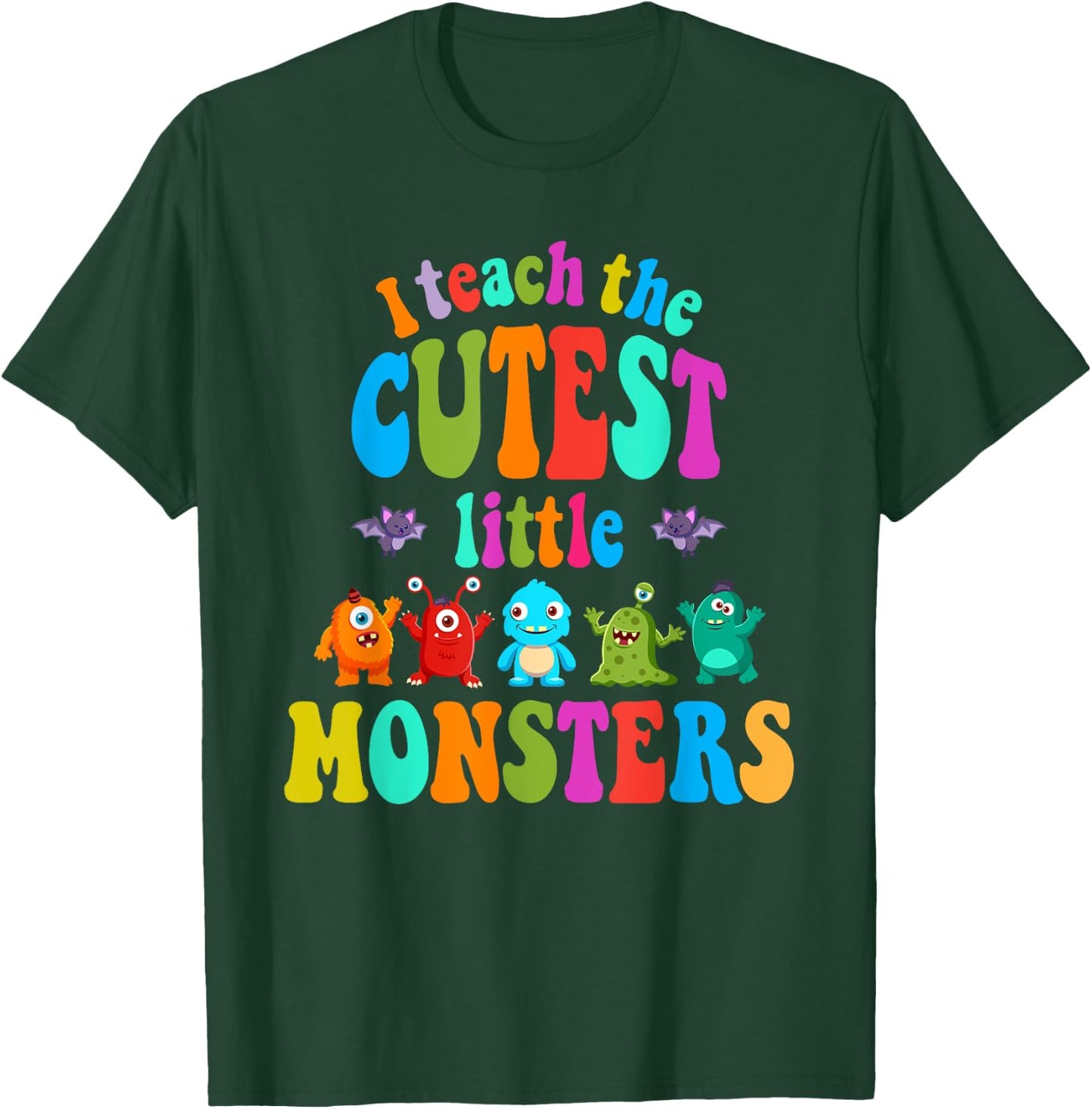 I Teach the Cute Little Monsters Halloween Costume Women Kids T-Shirt - T-Shirt | Forest