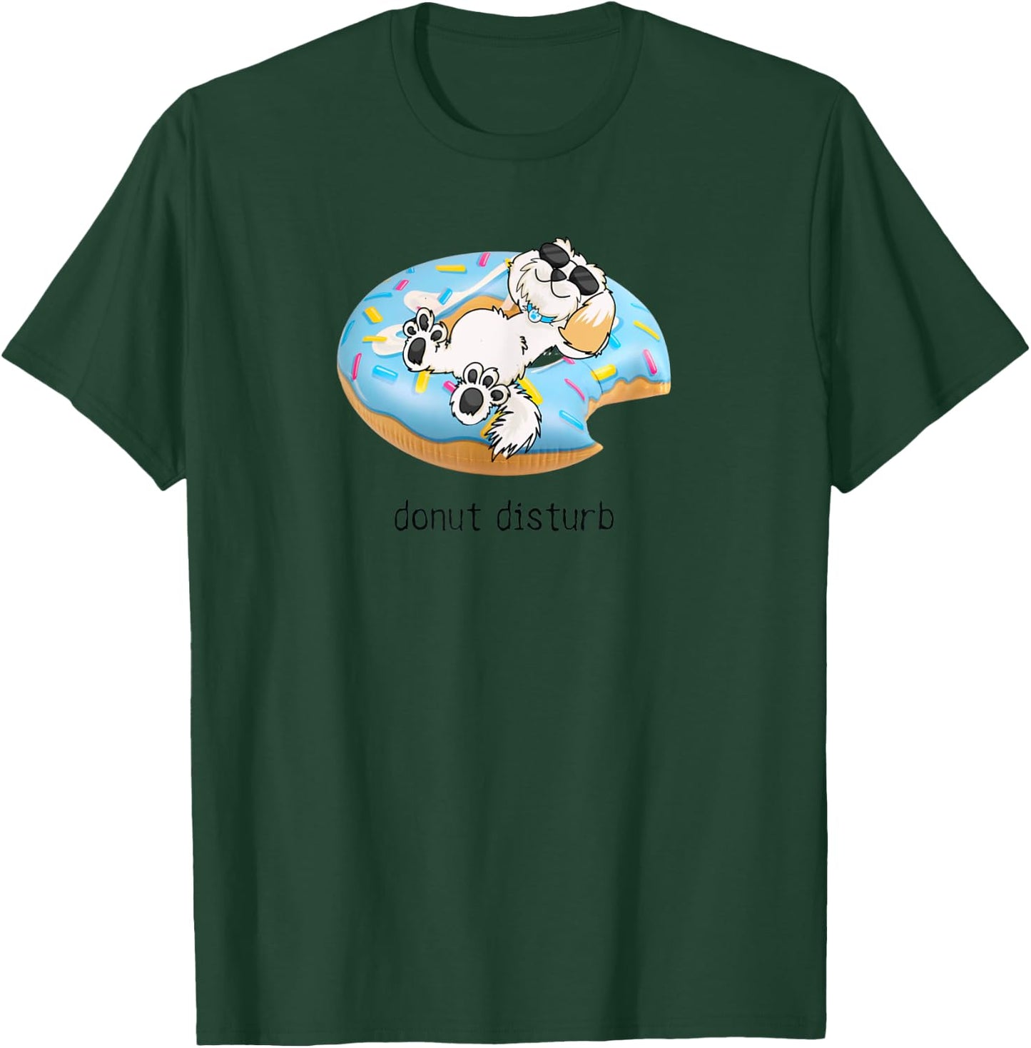 Donut Disturb Funny Dog Pool Float Pun Pet Owners Dog Love Women Kids T-Shirt - T-Shirt | Forest