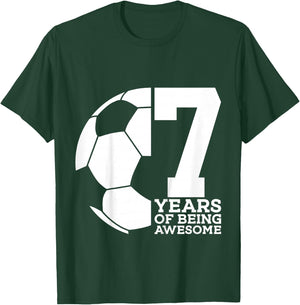 7 Years of Being Awesome Soccer 7TH Birthday T-Shirt - T-Shirt | Forest