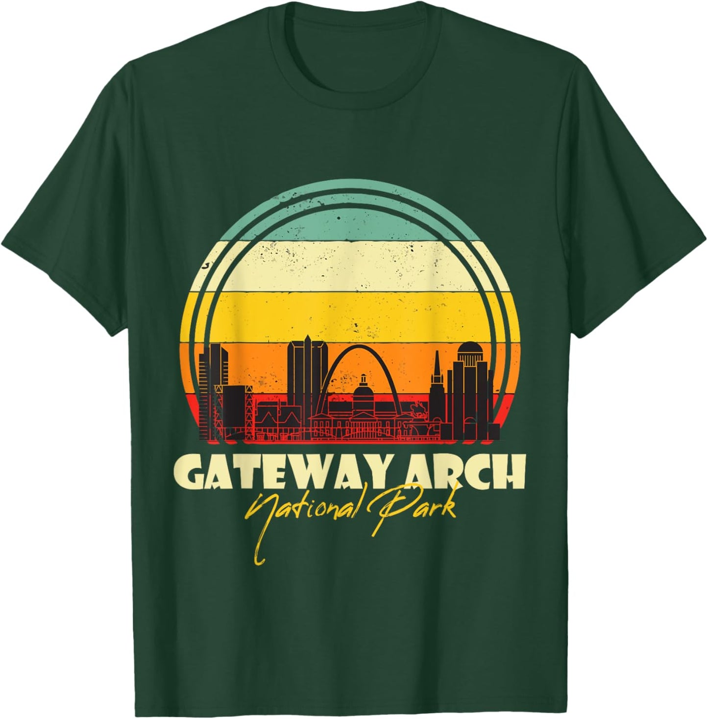 Gateway Arch Retro St Louis National Park Missouri Souvenir T-Shirt - T-Shirt | Forest